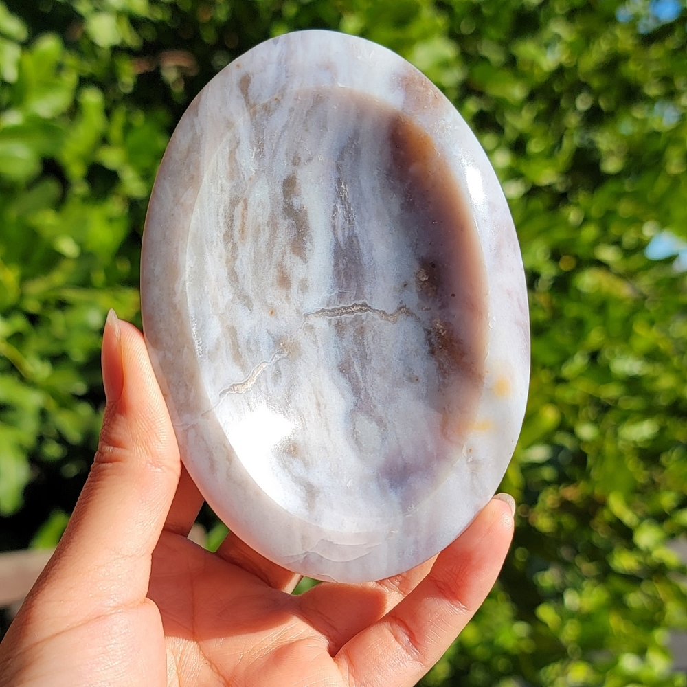 NEW PURPLE POLYCHROME JASPER BOWL
